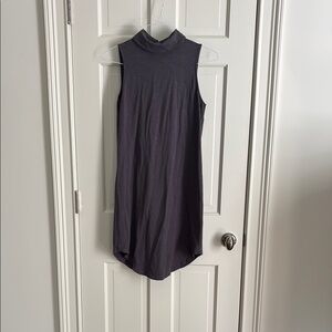 Sleeveless Charcoal Gray Mock Neck Dress